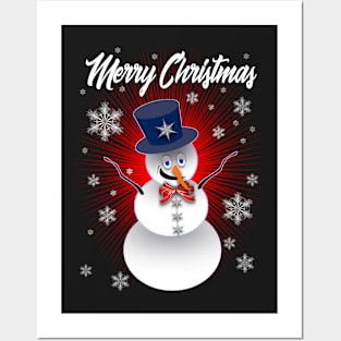 Merry Christmas - Snowman Posters and Art